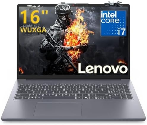 Lenovo 16 IPS FHD+ i7-13620H Office 365 2026 16GB DDR5 1TB SSD Laptop | Intel 10-Core CPU, USB-C PD & DP WiFi 6 BT 5.2 HDMI Windows 11 All-Day Power Business Computer – Home Office Video Editing