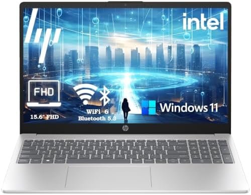 HP Essential 15.6″ Laptop, 2026 Edition, 8GB RAM, 256GB SSD, Win11 | Intel 4-Core CPU, Everyday Student Computer, WiFi 6, Long Battery Life, Thin & Light PC for Business, Home Entertainment